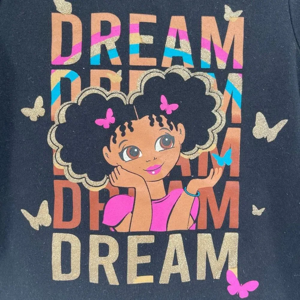 The Children’s Place Girls Dream Graphic T-Shirt Black 18-24 Months